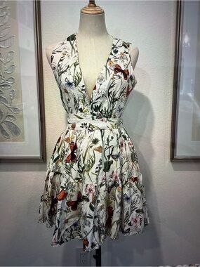 # 126 Christian Lacroix Butterfly Garden Linen Wrap Dress sold out